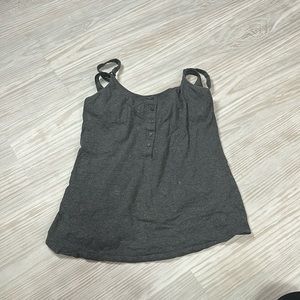 Grey nursing tank top . . 5 buttons down front . Both straps have nursing clasp